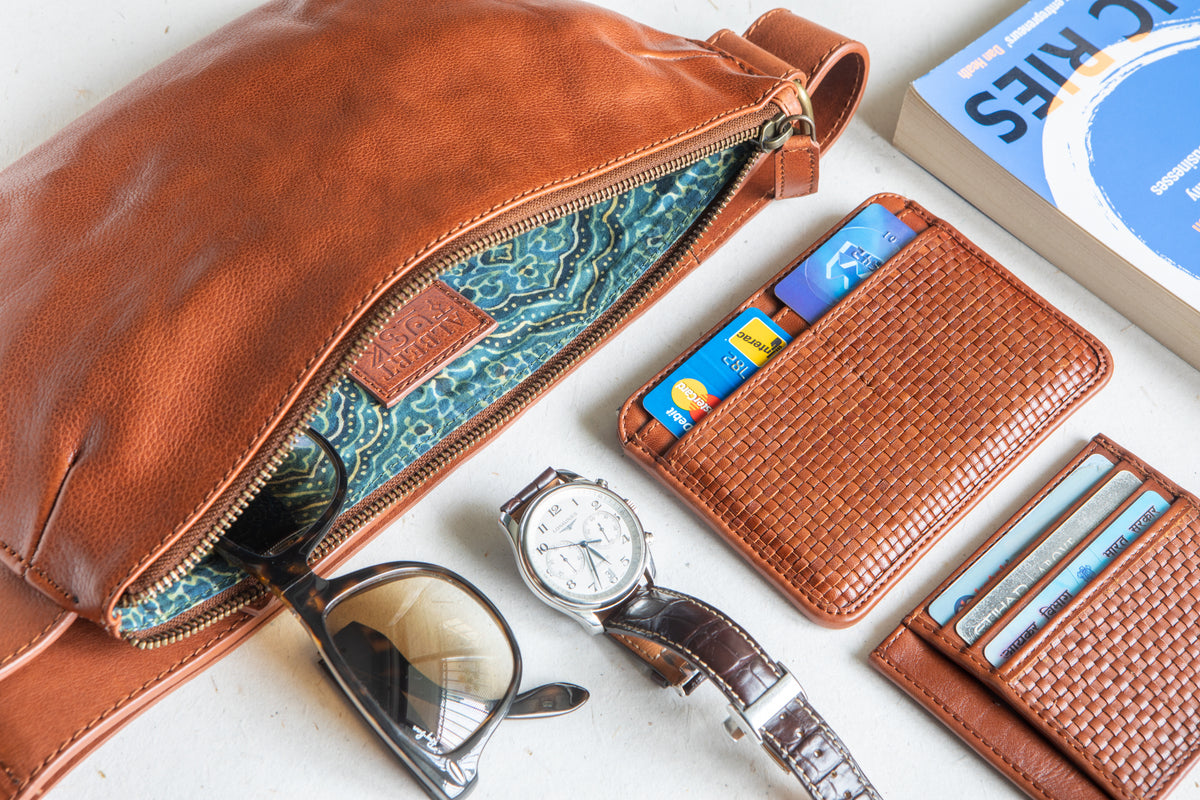 The Waist Bag | Tan Waist Pouch / Pack / Bag | Albert Tusk Leather Goods Online