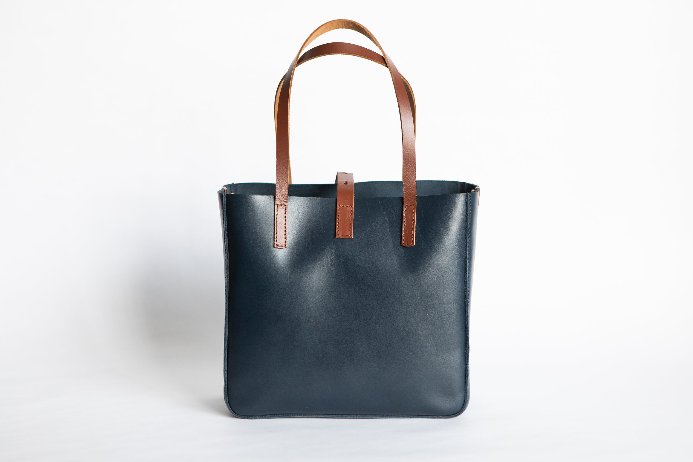The Transport Tote | Blue Leather Tote Bag | Albert Tusk Leather Goods Online