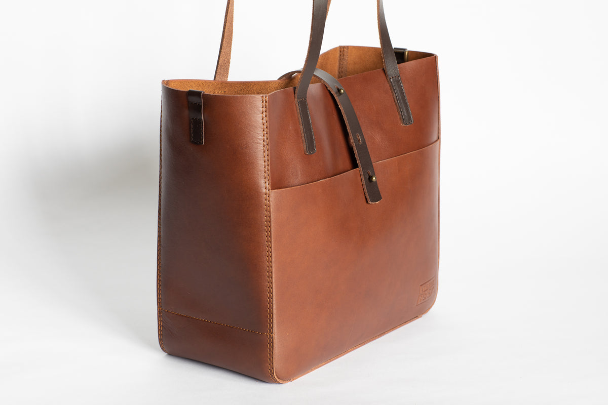 The Transport Tote | Tan Leather Tote Bag | Albert Tusk Leather Goods Online