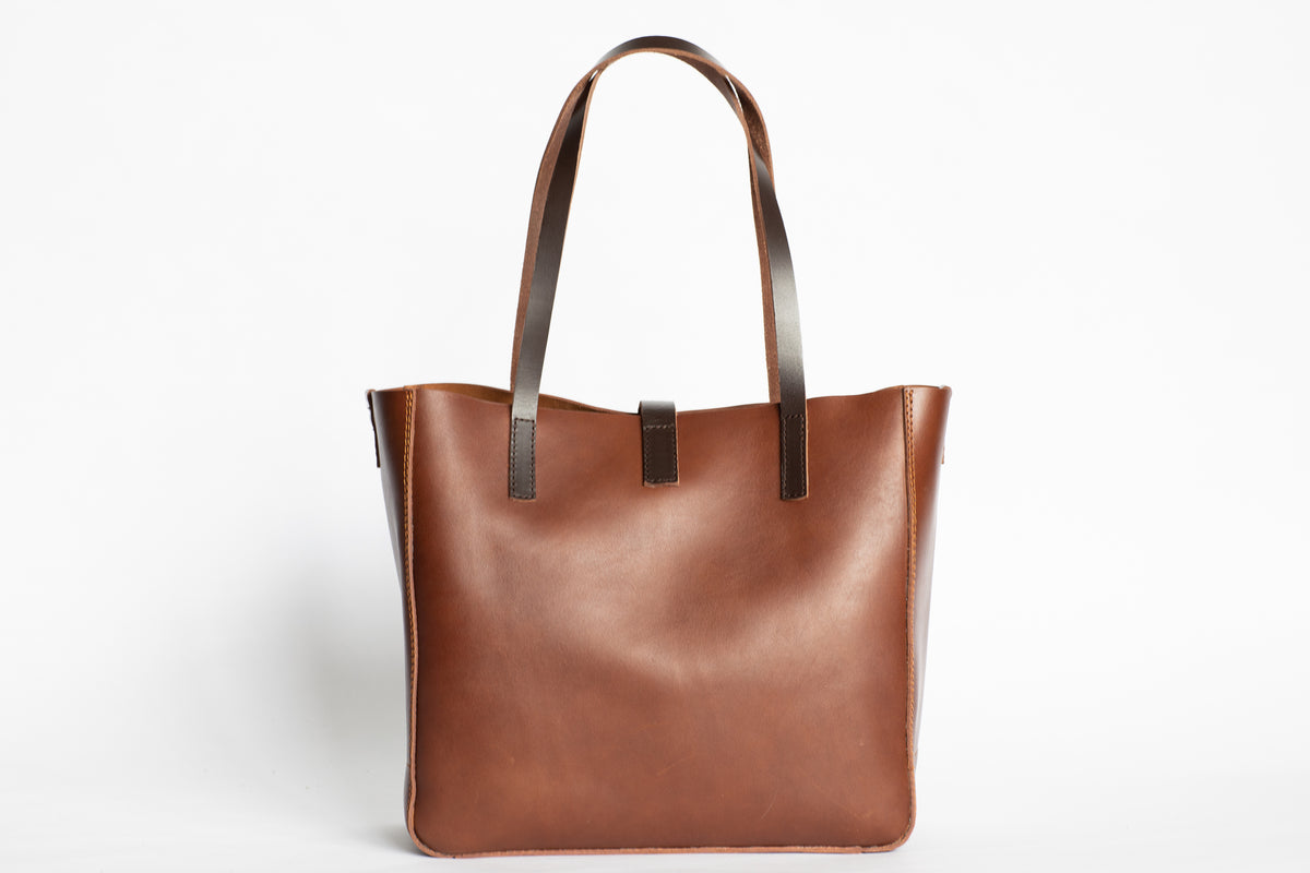 The Transport Tote | Tan Leather Tote Bag | Albert Tusk Leather Goods Online