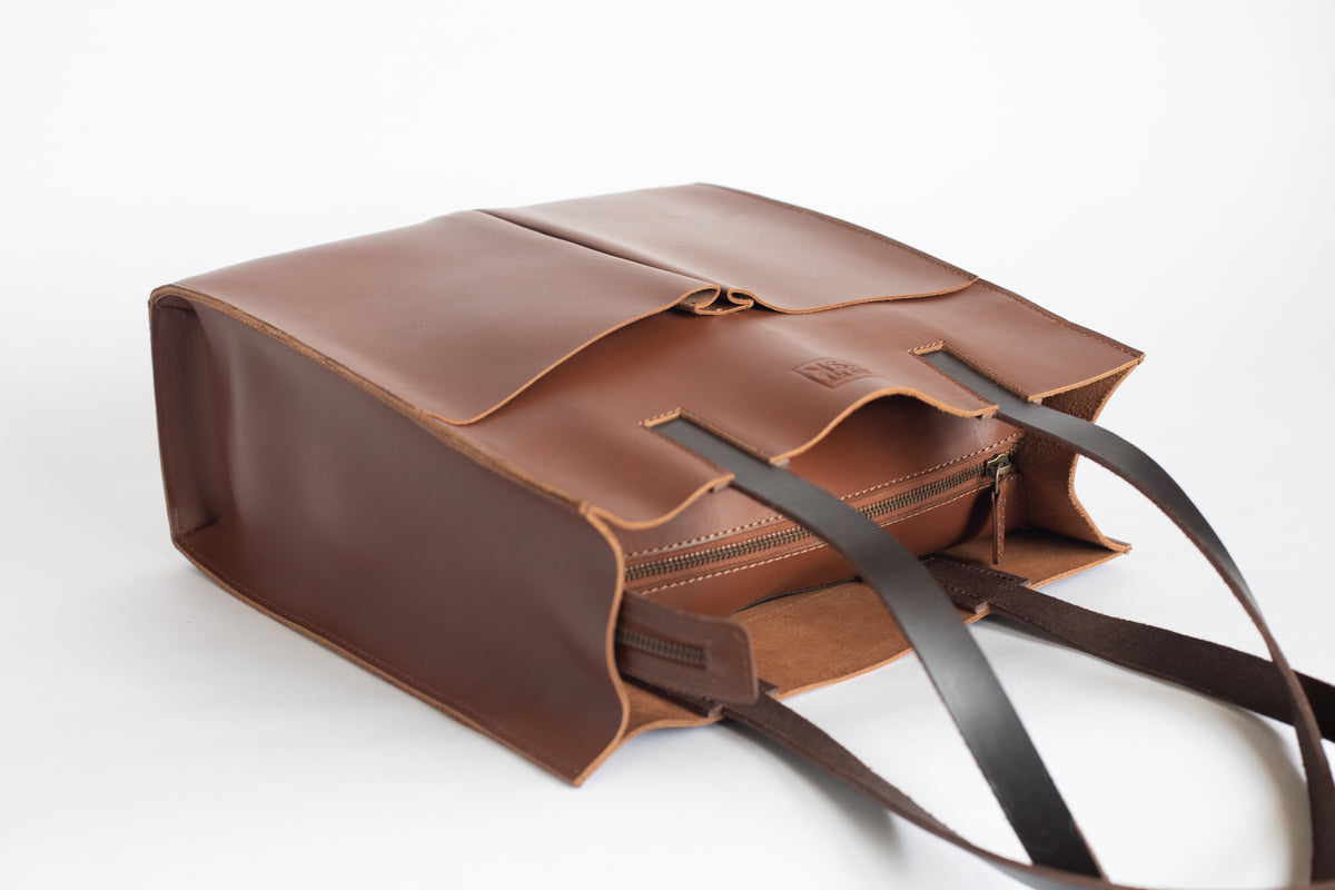 The Twin-Pocket Tote |  | Albert Tusk Leather Goods Online